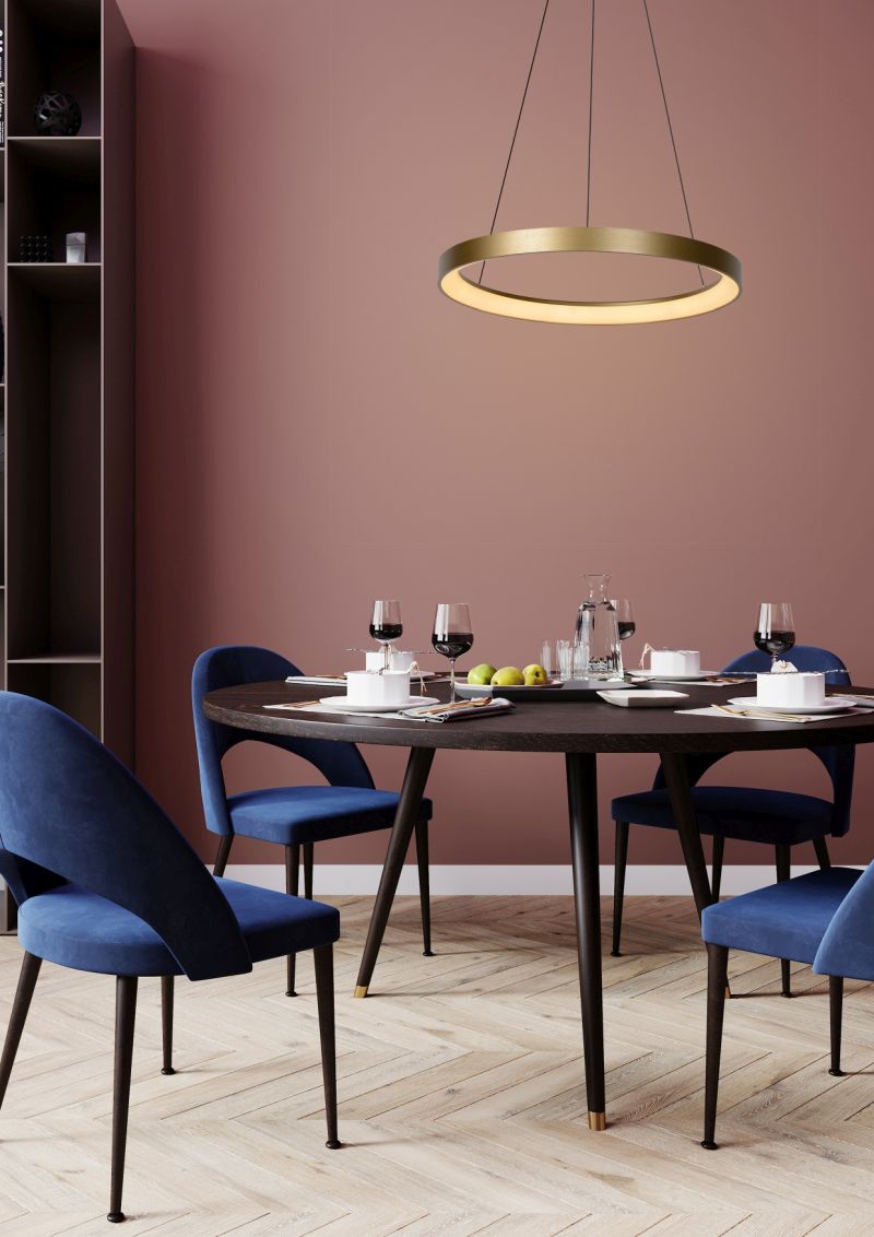 Lucide VIDAL - Závesné svietidlo - Ø 58 cm - LED Rozm. - 1x48W 2700K - Matt Gold / Mosadz